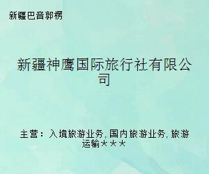 新疆神鹰国际旅行社 打造卓越入境旅游体验的引领者